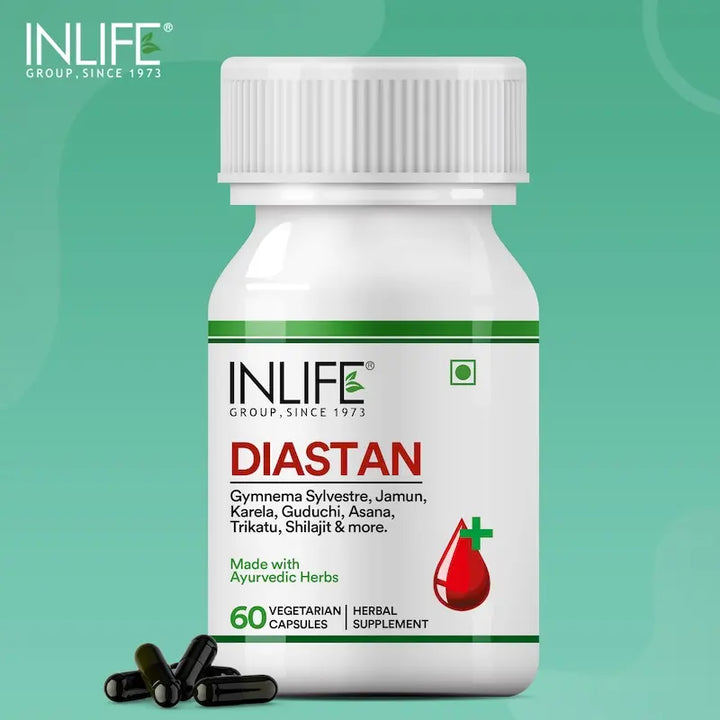 INLIFE Diastan Diabetes Care Ayurvedic Supplement - 60 Vegetarian Capsules