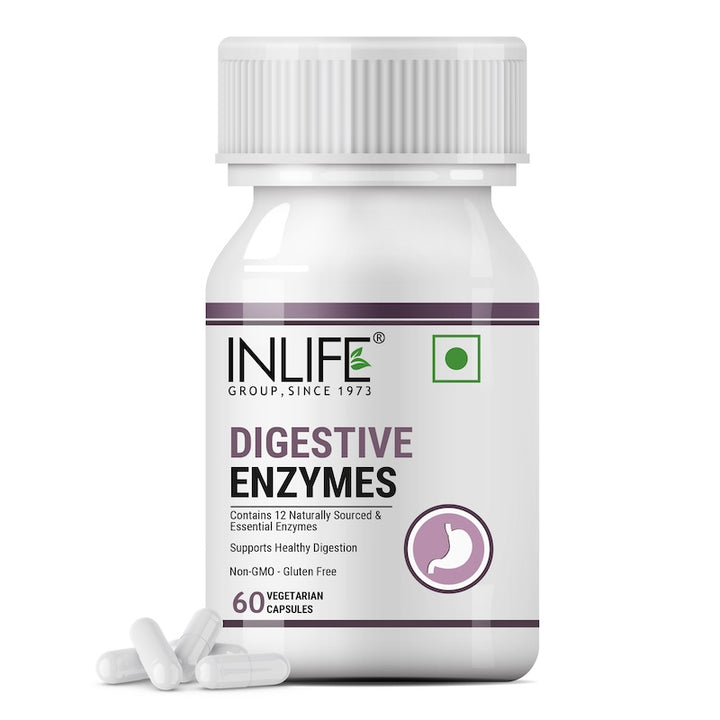 INLIFE Digestive Enzymes Supplement | Contains 12 Naturally Sourced & Essential Enzymes | Supports Healthy Digestion