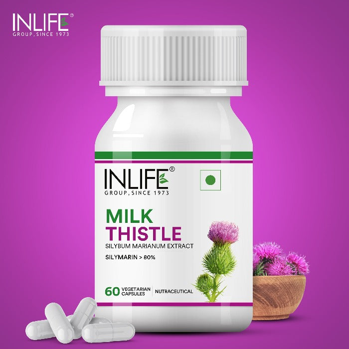 INLIFE Milk Thistle 80% Silymarin Liver Cleanse Supplement 400 mg