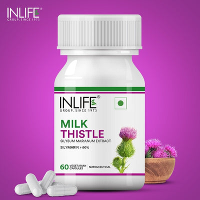 INLIFE Milk Thistle 80% Silymarin Liver Cleanse Supplement 400 mg