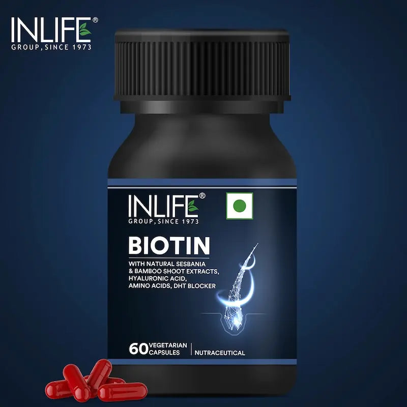 INLIFE Biotin Supplement for Hair, with Sesbania, Bamboo Shoot