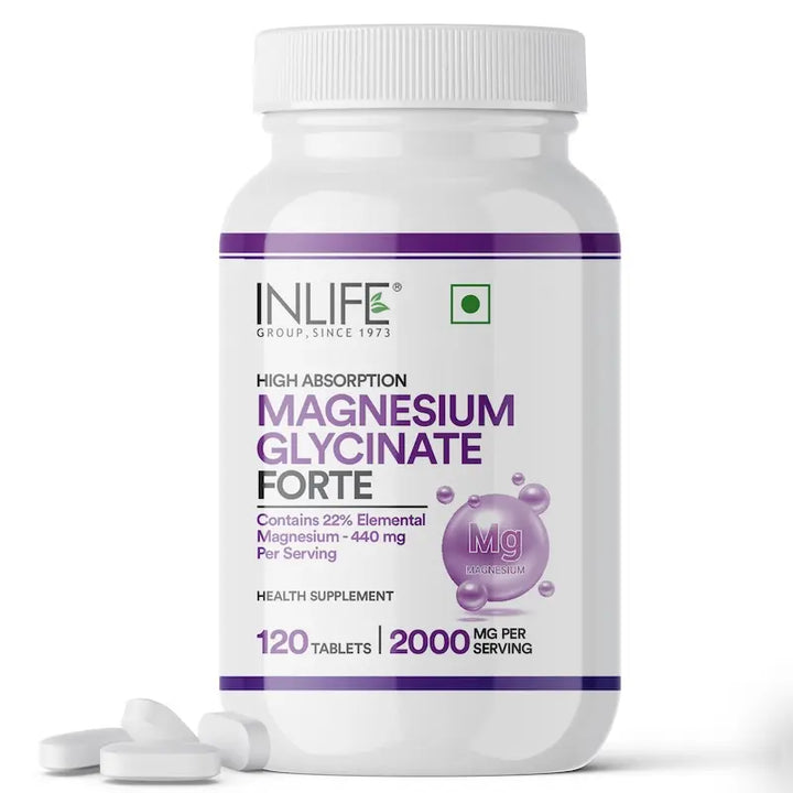 INLIFE Chelated Magnesium Glycinate Supplement 2000mg