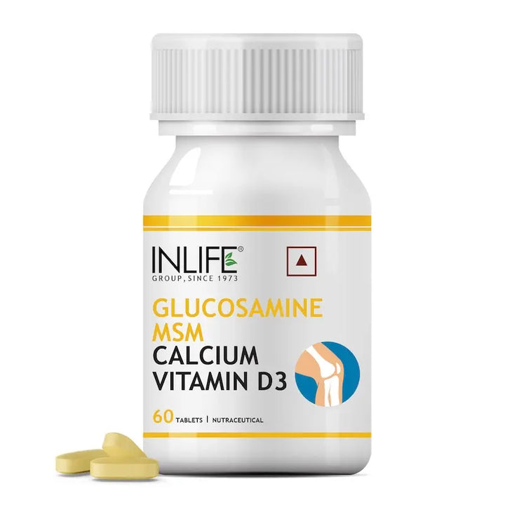 INLIFE Glucosamine Tablets for Joint | With MSM Calcium & Vitamin D3 | Cartilage, Bone Health Supplement