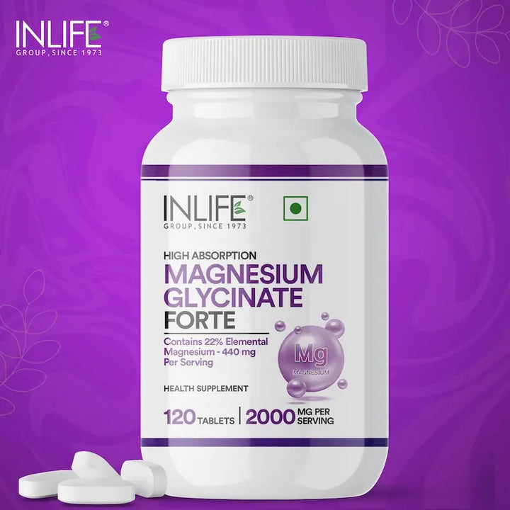 INLIFE Chelated Magnesium Glycinate Supplement 2000mg