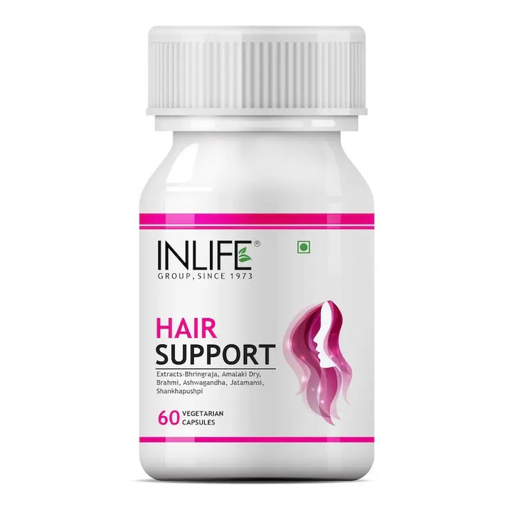 INLIFE Hair Support Supplement with Ayurvedic Herbs | Bhringraj, Amla, Brahmi, Ashwagandha