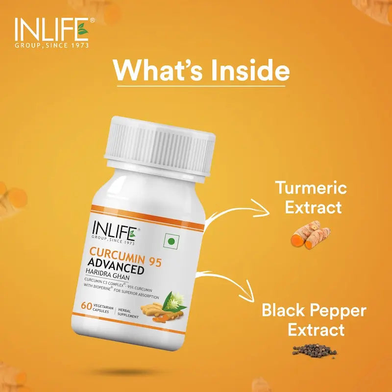 INLIFE Curcumin C3 Complex (95% Curcuminoids) & BioPerine Supplement