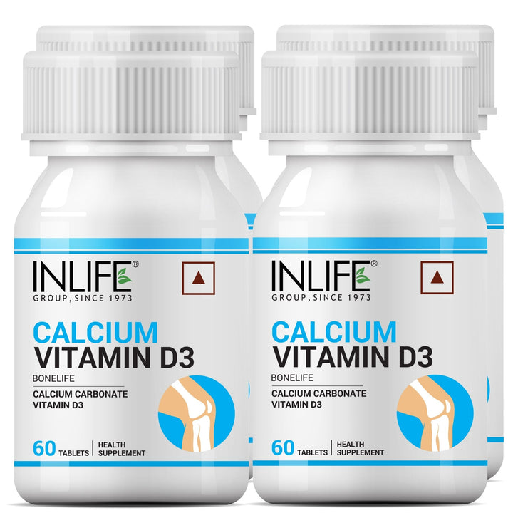 INLIFE Calcium 500 mg Vitamin D3 400 IU Supplement for Men Women - INLIFE Healthcare (International)