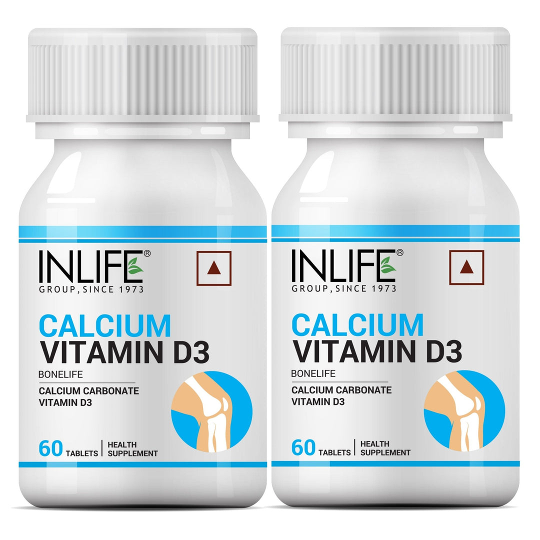 INLIFE Calcium 500 mg Vitamin D3 400 IU Supplement for Men Women - INLIFE Healthcare (International)