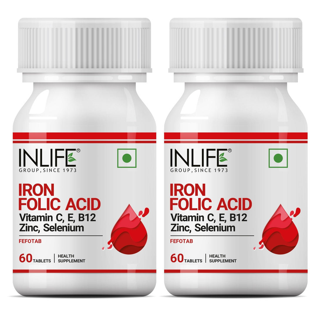 INLIFE Chelated Iron, Folic Acid, Vitamin C, E, B12, Zinc & Selenium Supplement - INLIFE Healthcare (International)