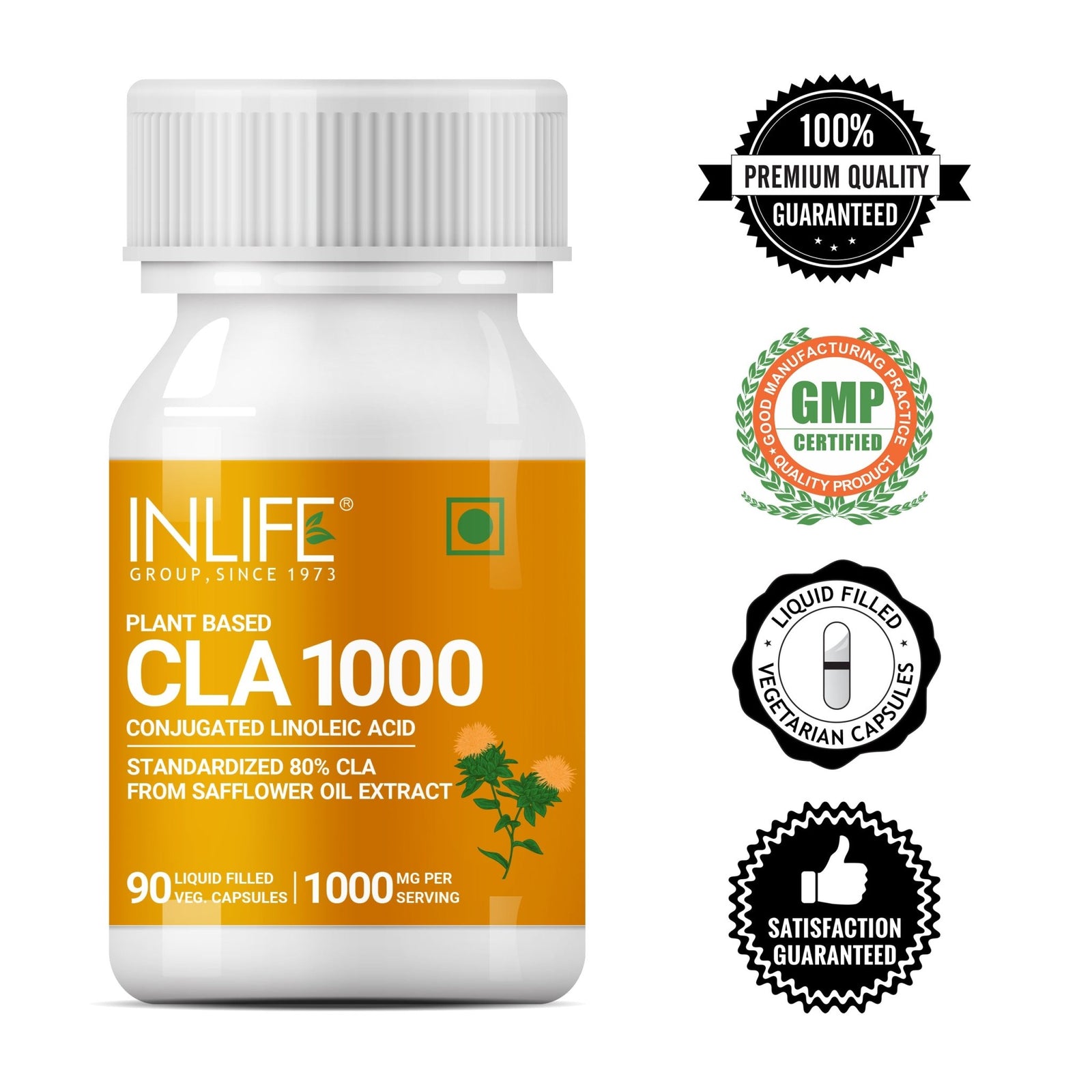 INLIFE CLA 1000 with 80% Active Conjugated Linoleic Acid, 1000mg - INLIFE Healthcare (International)