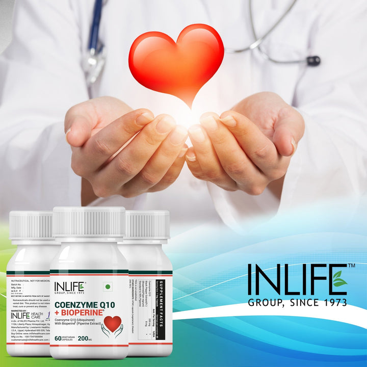 INLIFE Coenzyme Q10 CoQ10 200mg with Bioperine (Piperine) 8mg Supplement - INLIFE Healthcare (International)