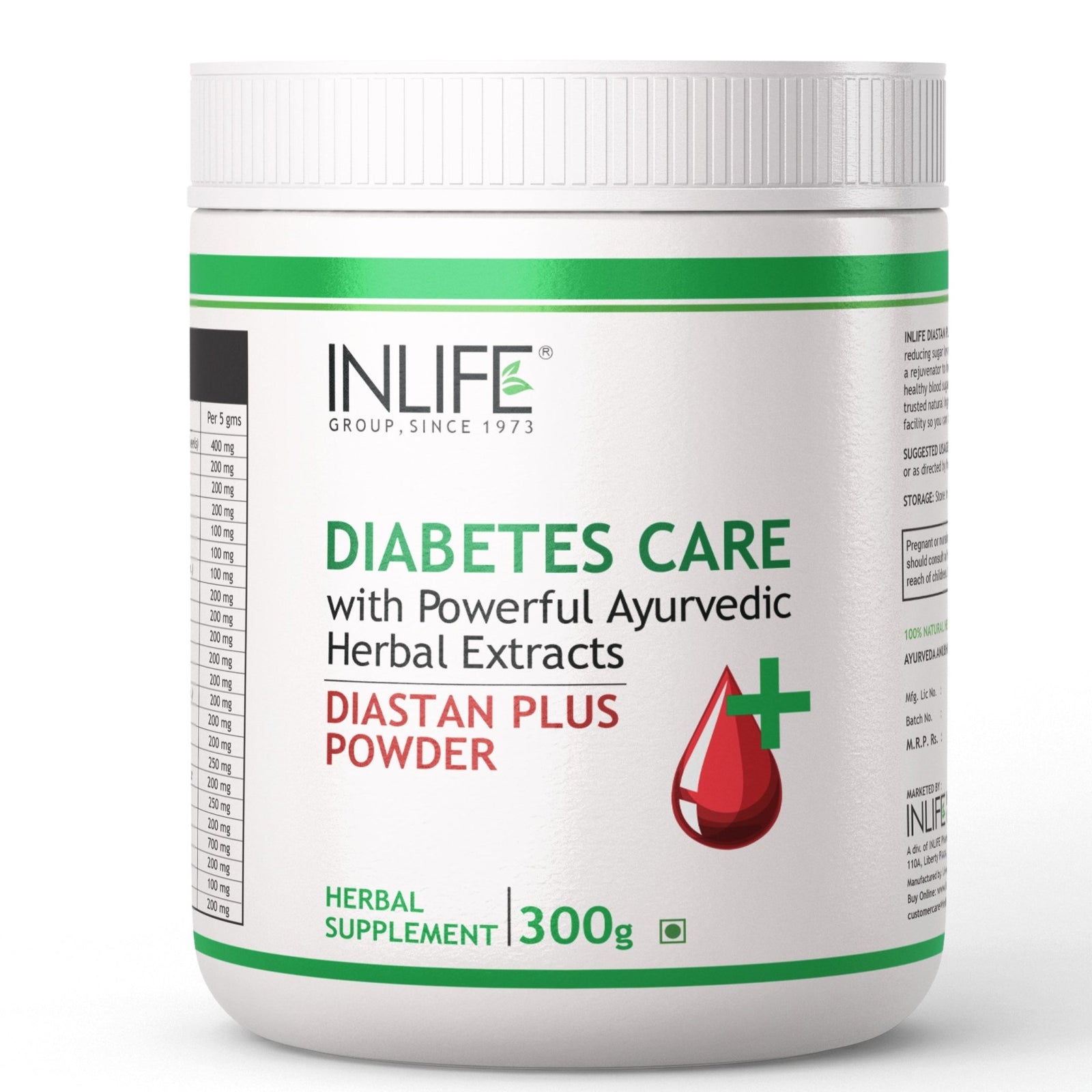 INLIFE Diastan Plus Powder Diabetes Care Ayurvedic Herbal Supplement, 300 grams - INLIFE Healthcare (International)