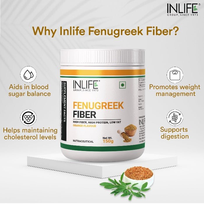 INLIFE Fenugreek Fiber Powder, 150g (Orange) - INLIFE Healthcare (International)