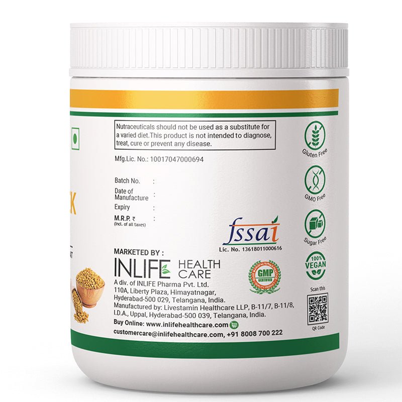 INLIFE Fenugreek Fiber Powder | Refreshing Orange Flavor-150g&nbsp;