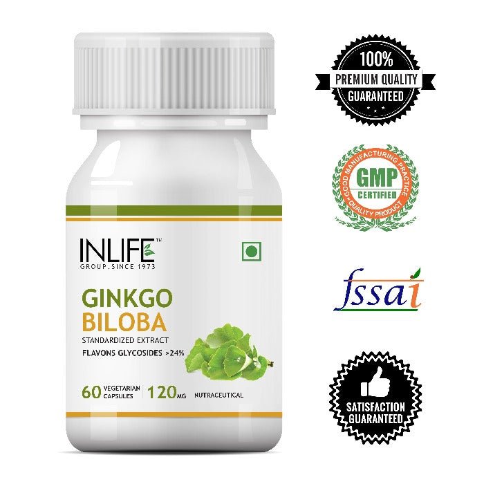 INLIFE Ginkgo Biloba Extract Glycosides > 24%, 120mg - INLIFE Healthcare (International)