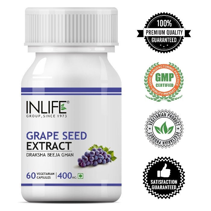 INLIFE Grape Seed Extract (Proanthocyanidins > 95%), 400 mg - INLIFE Healthcare (International)