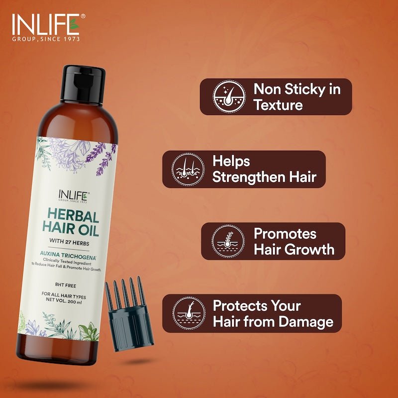 INLIFE Herbal Hair Oil For Deep Nourishment, Paraben Free, 200ml - INLIFE Healthcare (International)