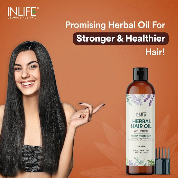 INLIFE Herbal Hair Oil For Deep Nourishment, Paraben Free, 200ml - INLIFE Healthcare (International)