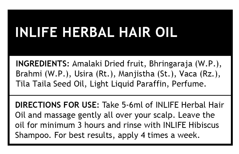 INLIFE Herbal Hair Oil For Deep Nourishment, Paraben Free, 200ml - INLIFE Healthcare (International)