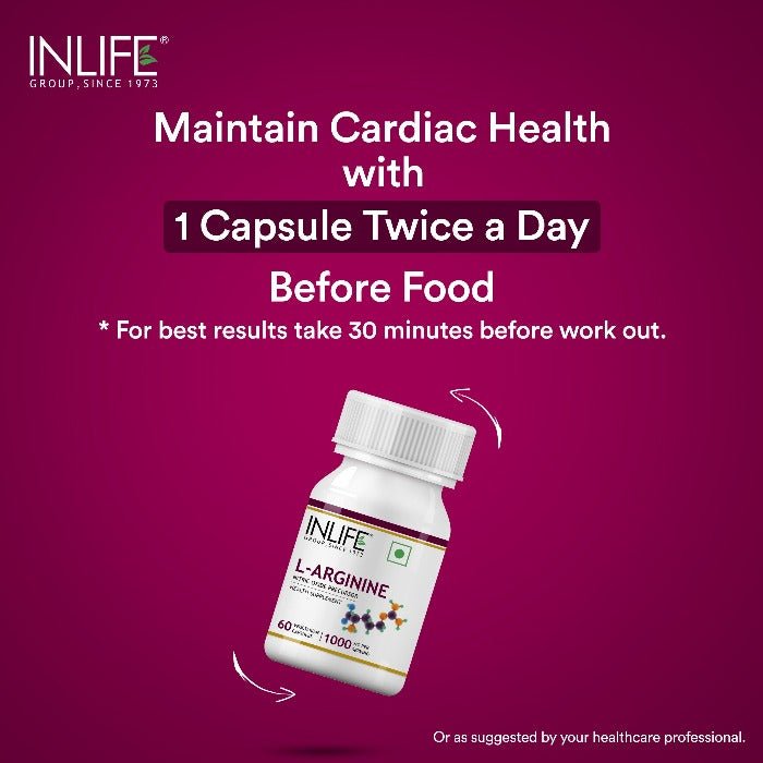 INLIFE L - Arginine Supplement, 1000mg - INLIFE Healthcare (International)