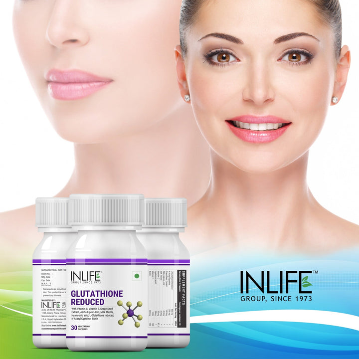 INLIFE L Glutathione Reduced Complex Supplement for Skin Health - INLIFE Healthcare (International)