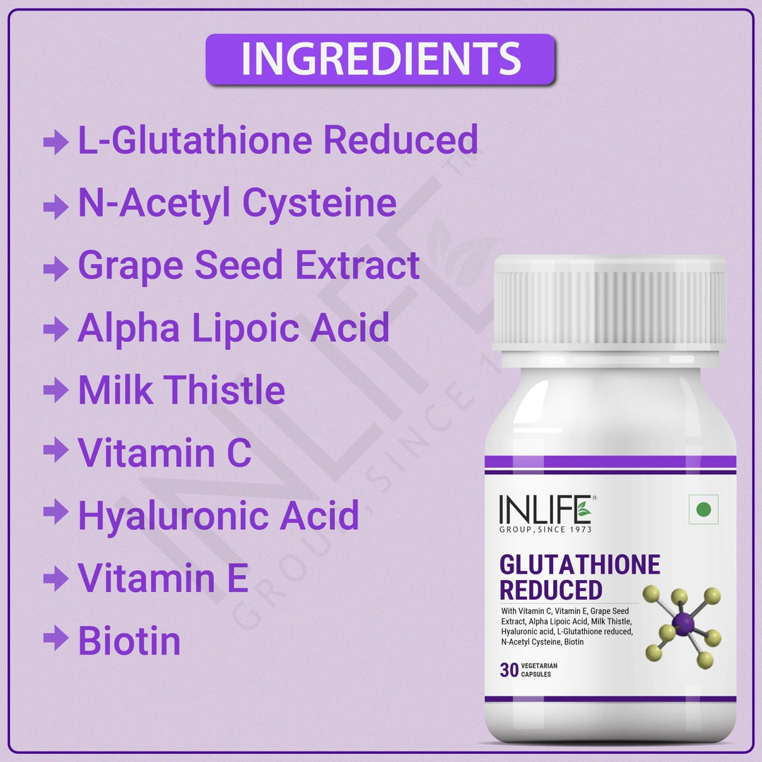 INLIFE L Glutathione Reduced Complex Supplement for Skin Health - INLIFE Healthcare (International)