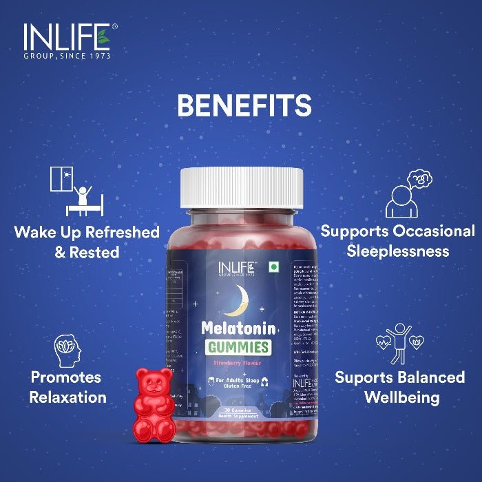 INLIFE Melatonin Gummies 5mg, for Men Women (Strawberry) - INLIFE Healthcare (International)