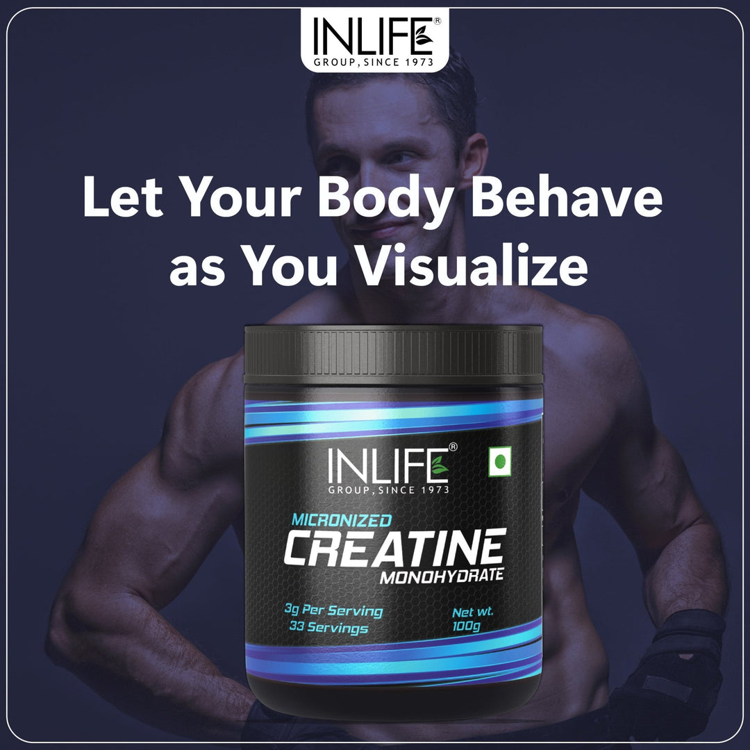 INLIFE Micronized Creatine Monohydrate Powder Supplement - 100 grams (Unflavoured) - INLIFE Healthcare (International)