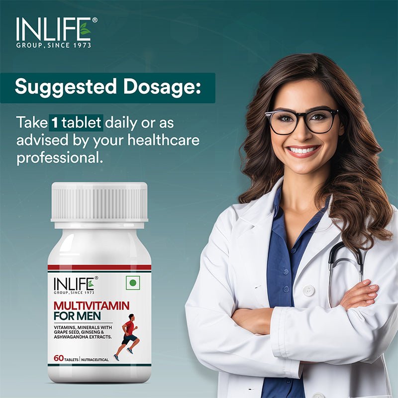 Inlife Multivitamin and Mineral for Men - 60 Tablets | Vegetarian Supplement - Inlife Pharma Private Limited