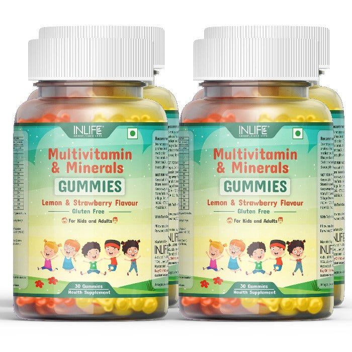 INLIFE Multivitamin Gummies for Kids Teens Men & Women, Healthy Growth, Development, and Immunity (Lemon & Strawberry) - INLIFE Healthcare (International)