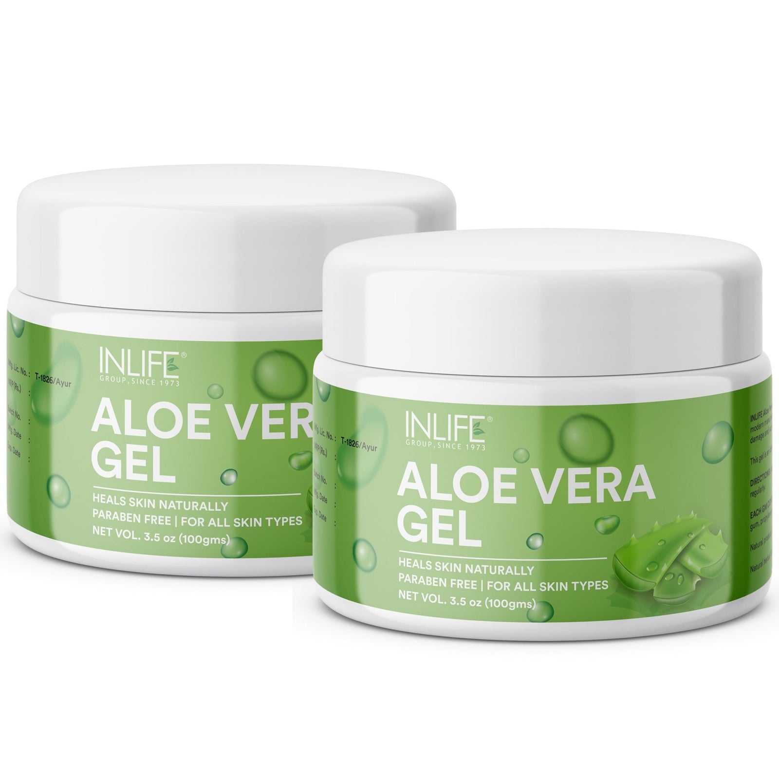 INLIFE Natural Aloe Vera Face Gel, Paraben Free, 100g - INLIFE Healthcare (International)