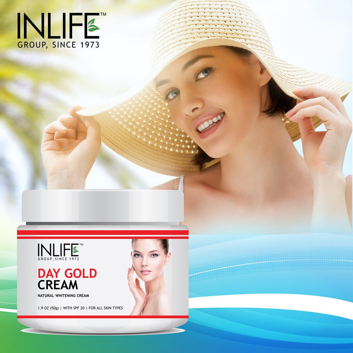 INLIFE Natural Day Gold Cream 50 g With SPF 20 For Skin Whitening & Acne Scars - INLIFE Healthcare (International)