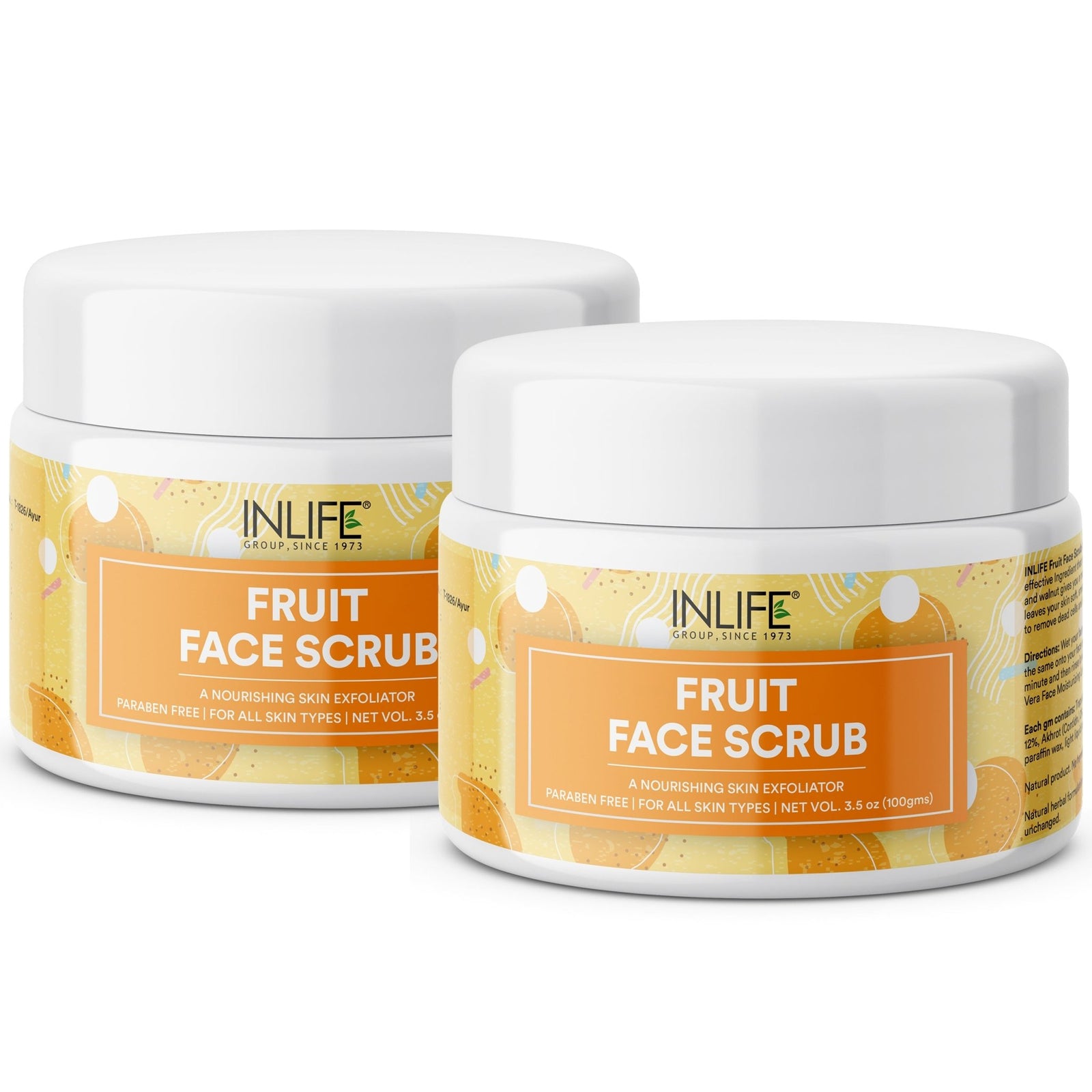 INLIFE Natural Fruit Face Scrub Paraben Free Best Exfoliator For Acne, 100g - INLIFE Healthcare (International)