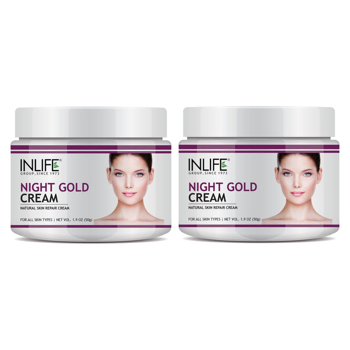 INLIFE Natural Night Gold Cream, Skin Repair, Anti Aging, 50g - INLIFE Healthcare (International)