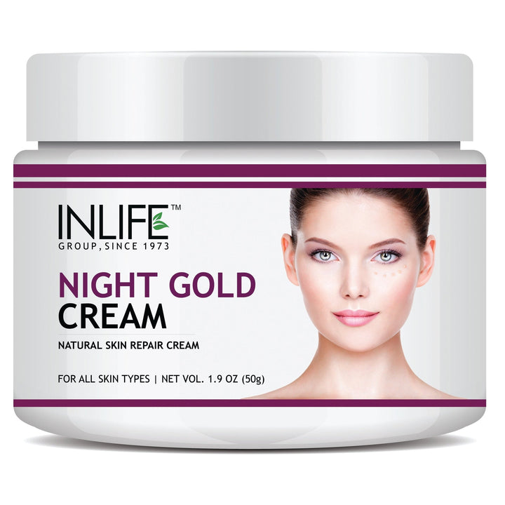 INLIFE Natural Night Gold Cream, Skin Repair, Anti Aging, 50g - INLIFE Healthcare (International)