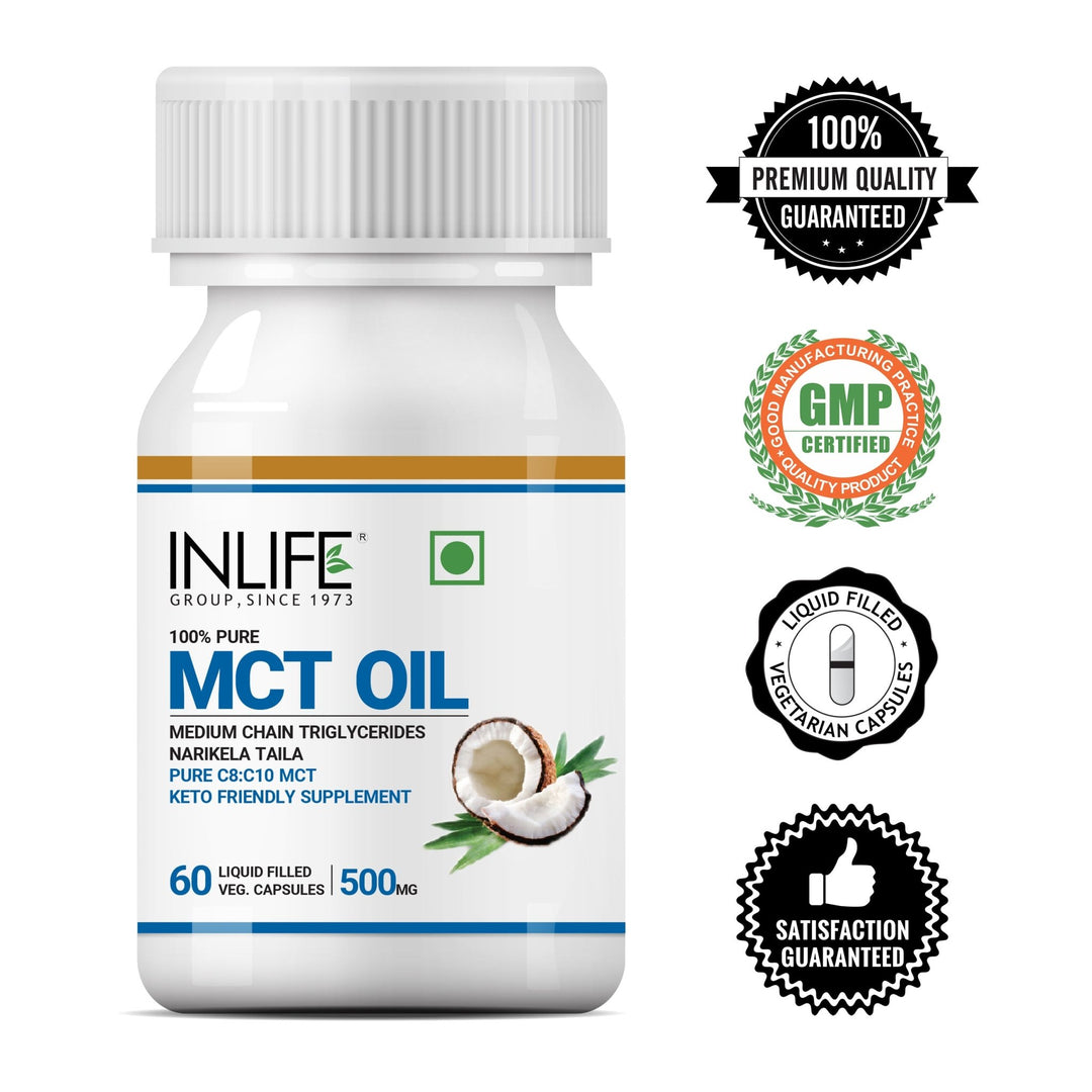 INLIFE Pure MCT Oil C8 C10 Keto Diet Friendly Supplement, 500mg - INLIFE Healthcare (International)