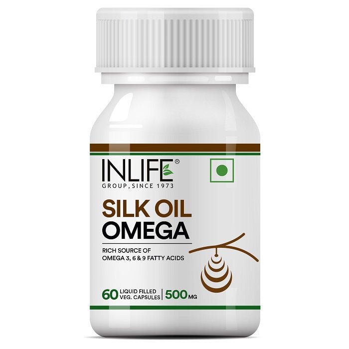 INLIFE Silk Oil Veg Omega 3 6 9 Capsules, 500mg - 60 Vegetarian Capsules - Inlife Pharma Private Limited