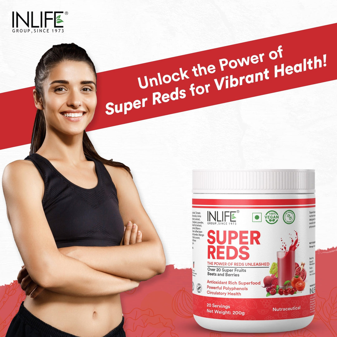 INLIFE Super Reds Powder | Energize with Powerful Antioxidants Supports Energy - 200g - INLIFE Healthcare (International)