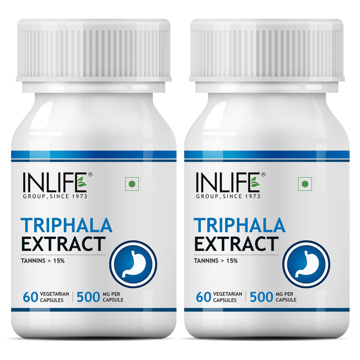 INLIFE Triphala Extract (Tannins > 15%) Amlaki, Haritaki and Bibhitaki, 500 mg - INLIFE Healthcare (International)