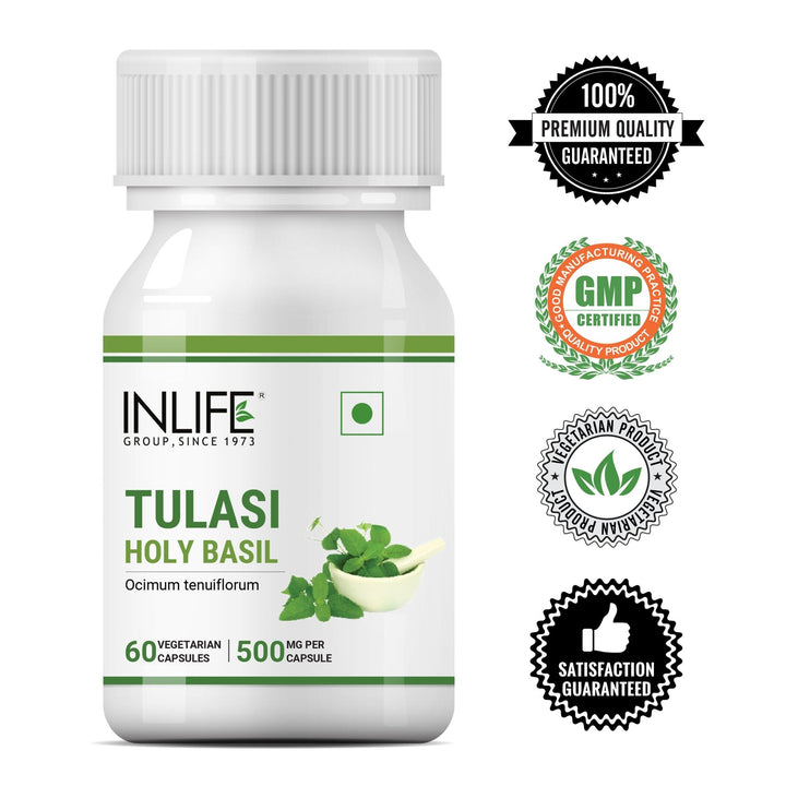 INLIFE Tulsi (Tulasi) Extract Holy Basil Supplement, 500mg - INLIFE Healthcare (International)