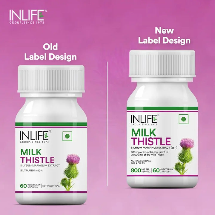 INLIFE Milk Thistle Extract 800mg (Per Serving) | 80% Silymarin Liver Support Supplement