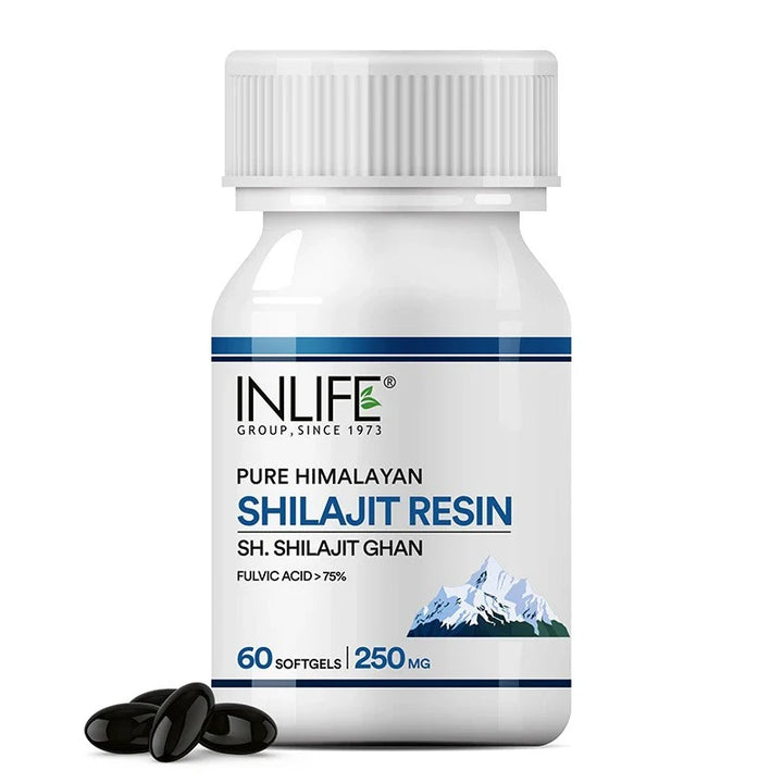 INLIFE Pure Himalayan Shilajit Resin 500mg Softgels