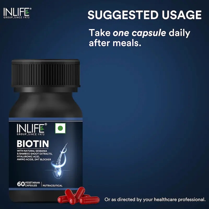 INLIFE Biotin Supplement for Hair, with Sesbania, Bamboo Shoot