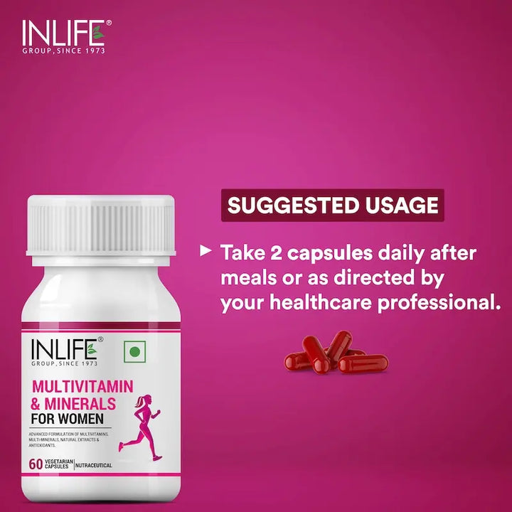 INLIFE Multivitamins & Minerals Antioxidants for Women Daily Formula Vitamins Supplement