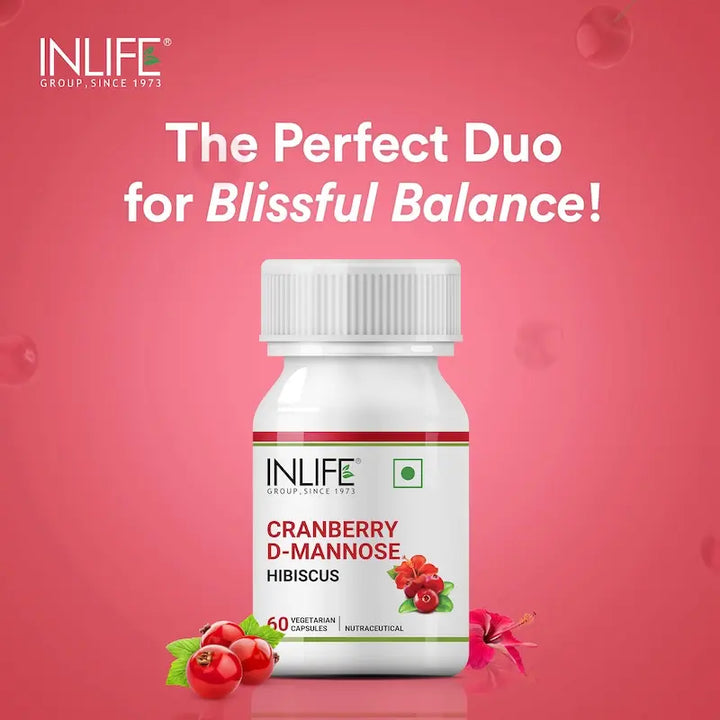 INLIFE Cranberry D-Mannose & Hibiscus Extract Supplement