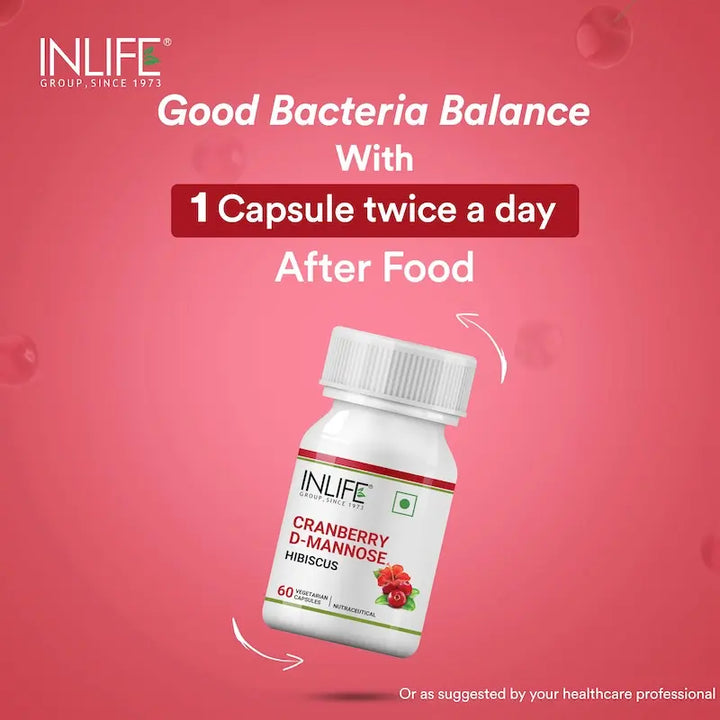 INLIFE Cranberry D-Mannose & Hibiscus Extract Supplement