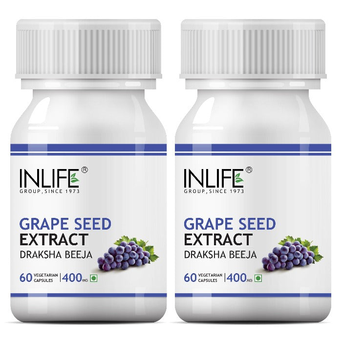 INLIFE Grape Seed Extract (Proanthocyanidins > 95%), 400 mg