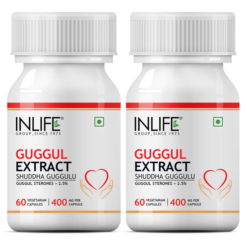 INLIFE Guggul Extract with 2.5% Guggul Sterones Supplement, 400 mg
