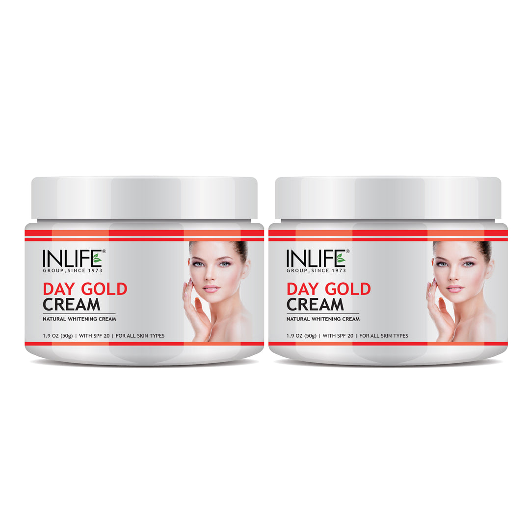 INLIFE Natural Day Gold Cream 50 g With SPF 20 For Skin Whitening & Acne Scars