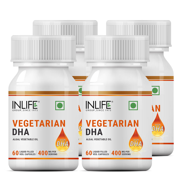 INLIFE Plant Based Vegan Omega 3 DHA Supplement Algal Oil 400 mg
